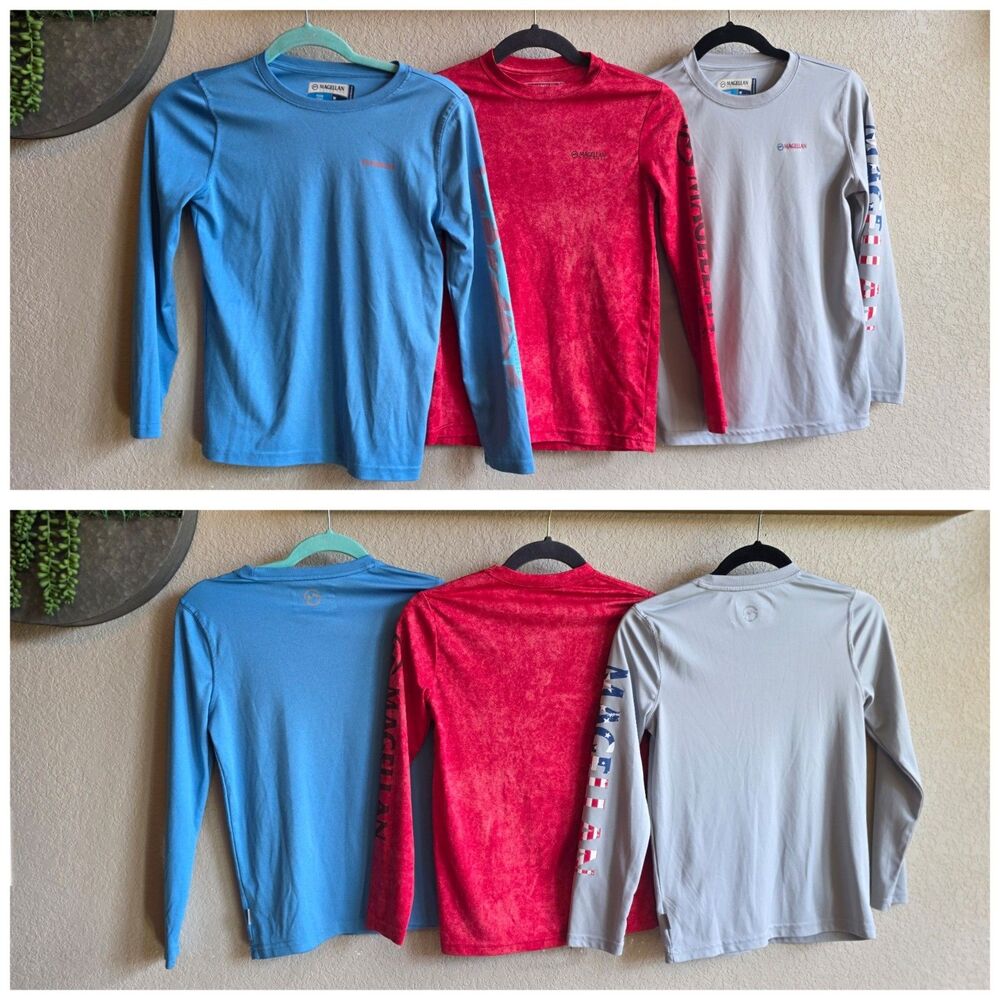 magellan fishing shirts X3 Boys Size Youth Medium Long-Sleeve